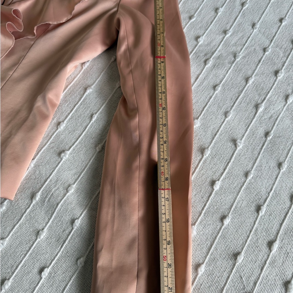 Boston Proper Satin Blouse in Soft Peach - Picture 6 of 14